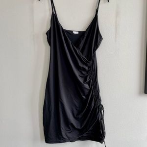Black Wrap Cinch Bodycon Dress - M